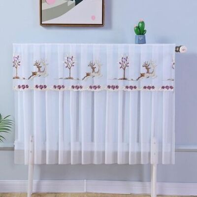 ABYSSE Cache-radiateur Pour Chauffage Domestique - Housse Décorative En Tissu Pour Installation Facile - Violet Et Blanc - 220 X 70 Cm - Publicité ABYSSE Cache-radiateur Pour Chauffage Domestique - Housse Décorative En Tissu Pour Installation Facile - Violet Et Blanc - 220 X 70 Cm - Publicité