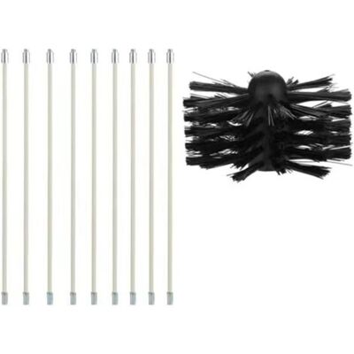 SCORPIO Kit Brosse De Cheminée, Outil Nettoyage Pour Cheminées Brosse Kit De Ramonage Ccontient 9 (40cm Tiges Flexibles Et 1 (100mm) Tête De Kit De Ramonage Du Poêle À Granulés Pour Poêle À Pellet - Publicité SCORPIO Kit Brosse De Cheminée, Outil Nettoyage Pour Cheminées Brosse Kit De Ramonage Ccontient 9 (40cm Tiges Flexibles Et 1 (100mm) Tête De Kit De Ramonage Du Poêle À Granulés Pour Poêle À Pellet - Publicité