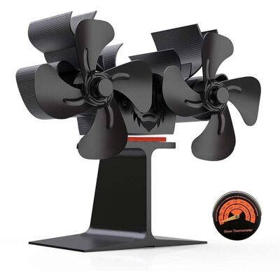 BRINSEA Ventilateur De Poêle À Bois À Double Moteur Ventilateurs De Cheminée À 8 Pales Ventilateur De Cheminée Non Électrique - Publicité BRINSEA Ventilateur De Poêle À Bois À Double Moteur Ventilateurs De Cheminée À 8 Pales Ventilateur De Cheminée Non Électrique - Publicité