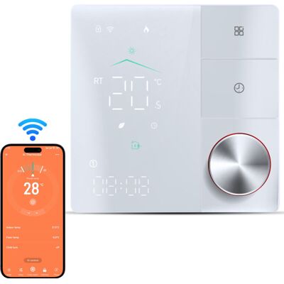 MOXIE Sjlerst Thermostat Intelligent Pour Chauffage Électrique Wi-fi, Contrôle Par Application, Écran Tactile Led Avec Protection Des Yeux (blanc) - Publicité MOXIE Sjlerst Thermostat Intelligent Pour Chauffage Électrique Wi-fi, Contrôle Par Application, Écran Tactile Led Avec Protection Des Yeux (blanc) - Publicité