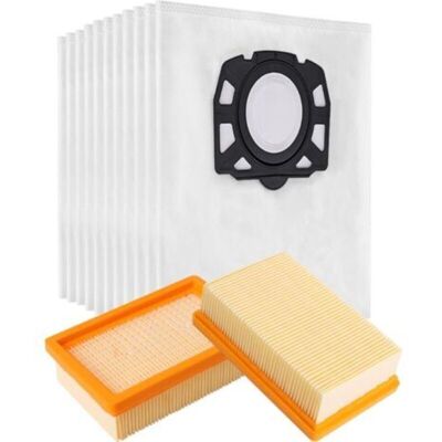 URSUS Kit 10 Sacs + 2 Filtres Pour Aspirateur Karcher Wd4 Wd5 Wd6 Mv4 Mv5 Mv6 - Publicité URSUS Kit 10 Sacs + 2 Filtres Pour Aspirateur Karcher Wd4 Wd5 Wd6 Mv4 Mv5 Mv6 - Publicité