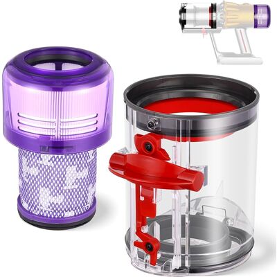 SANS MARQUE V12 Slim Bac À Poussière Pour Aspirateur Dyson V12 Sv20 Sv30 Sv46 Sv49 Detect Slim Absolute Pièces De Rechange Pour Aspirateur Slim Dust Container N° 965272-01 Avec Filtre - Publicité SANS MARQUE V12 Slim Bac À Poussière Pour Aspirateur Dyson V12 Sv20 Sv30 Sv46 Sv49 Detect Slim Absolute Pièces De Rechange Pour Aspirateur Slim Dust Container N° 965272-01 Avec Filtre - Publicité