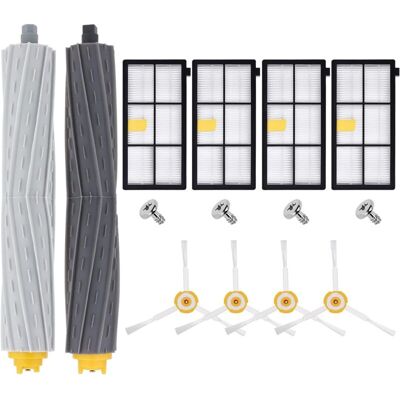 Andiamo Kit De Pièces De Rechange Pour Aspirateur Irobot Roomba 800 900 – 2 Rouleaux. 4 Filtres. 4 Brosses Latérales – Installation Rapide - Publicité Andiamo Kit De Pièces De Rechange Pour Aspirateur Irobot Roomba 800 900 – 2 Rouleaux. 4 Filtres. 4 Brosses Latérales – Installation Rapide - Publicité