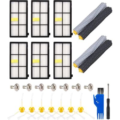 ACKERMAN Kit Pièces Accessoires Pour Irobot Roomba Série 800 900, Brosses Pièces De Rechange 800 900, 890 880 870 990 980 976 900 Aspirateur, 2 2 Jeux De Brosses À Rouleau, 6 Filtres, 7 Brosses Latérales - Publicité ACKERMAN Kit Pièces Accessoires Pour Irobot Roomba Série 800 900, Brosses Pièces De Rechange 800 900, 890 880 870 990 980 976 900 Aspirateur, 2 2 Jeux De Brosses À Rouleau, 6 Filtres, 7 Brosses Latérales - Publicité