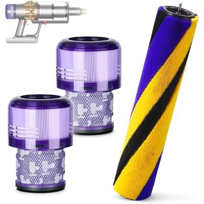 SANS MARQUE Barre De Brosse Fine Et Souple Compatible Avec Dyson V15 Detect Aspirateur Avec 2 Pack V15 Hepa Post Filters, Pièce De Rechange Pour Aspirateur No. 971634-01 - Publicité SANS MARQUE Barre De Brosse Fine Et Souple Compatible Avec Dyson V15 Detect Aspirateur Avec 2 Pack V15 Hepa Post Filters, Pièce De Rechange Pour Aspirateur No. 971634-01 - Publicité
