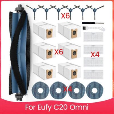 OEM Kit De Pièces De Rechange Pour Aspirateur Robot Eufy C20 Omni : Brosse Principale, Filtre Hepa, Lingette De Nettoyet Sac À Poussière. Publicité OEM Kit De Pièces De Rechange Pour Aspirateur Robot Eufy C20 Omni : Brosse Principale, Filtre Hepa, Lingette De Nettoyet Sac À Poussière. Publicité