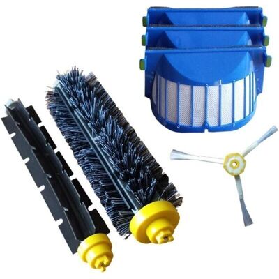 ACKERMAN Kit D'Entretien Premium Pour Aspirateur Robot Irobot Roomba 600 : Jeu De Brosses + 3 Filtres Aerovac + Brosse Latérale - Publicité ACKERMAN Kit D'Entretien Premium Pour Aspirateur Robot Irobot Roomba 600 : Jeu De Brosses + 3 Filtres Aerovac + Brosse Latérale - Publicité