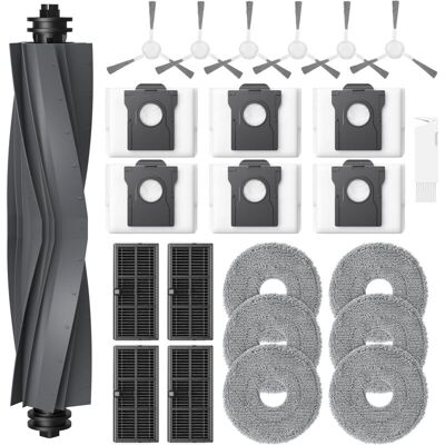 PELTOR Lot De 24 Accessoires Pour Robot Aspirateur Dreame L10s Ultra Gen 2 / L10s Pro Ultra Heat / L40 Ultra Ae/ X30 Ultra/mova E30 Ultra, 1 Brosse Principale, 6 Sacs À Poussière, 6 Chiffons De Nettoyage, 4 - Publicité PELTOR Lot De 24 Accessoires Pour Robot Aspirateur Dreame L10s Ultra Gen 2 / L10s Pro Ultra Heat / L40 Ultra Ae/ X30 Ultra/mova E30 Ultra, 1 Brosse Principale, 6 Sacs À Poussière, 6 Chiffons De Nettoyage, 4 - Publicité