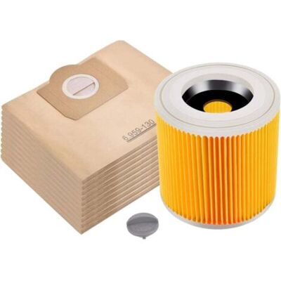 BARKBUSTERS Lot De 10 Sacs D'Aspirateur + 1 Filtre Pour Kärcher Wd3 Et Mv3 Remplacement Pour 6.959-130.0 (sac) & 6.414-552.0 (filtre À Cartouche) - Publicité BARKBUSTERS Lot De 10 Sacs D'Aspirateur + 1 Filtre Pour Kärcher Wd3 Et Mv3 Remplacement Pour 6.959-130.0 (sac) & 6.414-552.0 (filtre À Cartouche) - Publicité