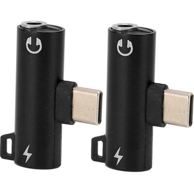 Zanussi Lot De 2 Adaptateurs Audio Usb-c Vers 3,5 Mm 2 En 1 (type C Vers 3,5 Mm) Pour Écouter De La Musique Pendant La Charge. Boîtier En Abs Résistant, Noir. Publicité Zanussi Lot De 2 Adaptateurs Audio Usb-c Vers 3,5 Mm 2 En 1 (type C Vers 3,5 Mm) Pour Écouter De La Musique Pendant La Charge. Boîtier En Abs Résistant, Noir. Publicité
