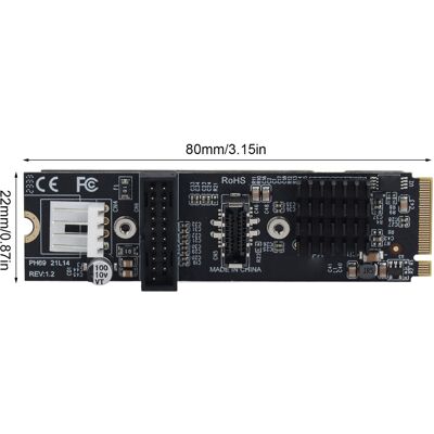 OEM Adaptateur De Panneau Avant Usb 3.1 5 Gbit/s Pour Cartes Mères Pcie M.2 À Clé M - Publicité OEM Adaptateur De Panneau Avant Usb 3.1 5 Gbit/s Pour Cartes Mères Pcie M.2 À Clé M - Publicité