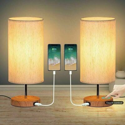 OEM Lot De 2 Lampes De Chevet Tactiles – 3 Températures Couleur – Luminosité Réglable – Port Usb Intégré – Économie 90% - Publicité OEM Lot De 2 Lampes De Chevet Tactiles – 3 Températures Couleur – Luminosité Réglable – Port Usb Intégré – Économie 90% - Publicité