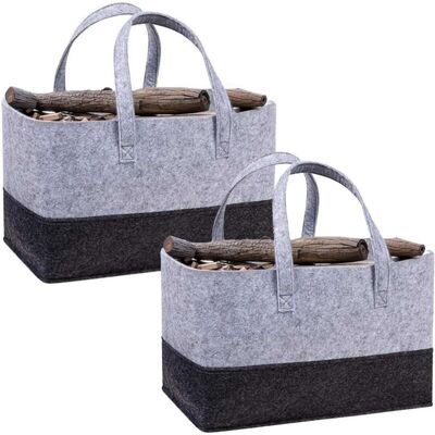 OEM 2 X Felt Log Bags, Firewood Basket, Foldable Felt Shopping Bag, Toy Storage Bag, Felt Bags For Firewood, Shopping, Storage, Picnic, Grey, Utility-dou - Publicité OEM 2 X Felt Log Bags, Firewood Basket, Foldable Felt Shopping Bag, Toy Storage Bag, Felt Bags For Firewood, Shopping, Storage, Picnic, Grey, Utility-dou - Publicité