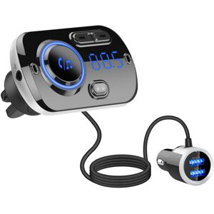 GABRIELLE Transmetteur fm Bluetooth 5.0 Adaptateur Bluetooth Voiture Kit émetteur fm Voiture Chargeur avec Ports QC3.0 &5V/2.4A,Appel Main Libre,Lumière - Publicité GABRIELLE Transmetteur fm Bluetooth 5.0 Adaptateur Bluetooth Voiture Kit émetteur fm Voiture Chargeur avec Ports QC3.0 &5V/2.4A,Appel Main Libre,Lumière - Publicité