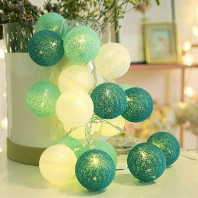 OEM Guirlande Lumineuse Boules De Coton - 1,5 M 10 Led - Boîtier Vert - Fonctionne Sur Piles - Lumière Blanche Chaude (allumée En Continu)-dou - Publicité OEM Guirlande Lumineuse Boules De Coton - 1,5 M 10 Led - Boîtier Vert - Fonctionne Sur Piles - Lumière Blanche Chaude (allumée En Continu)-dou - Publicité
