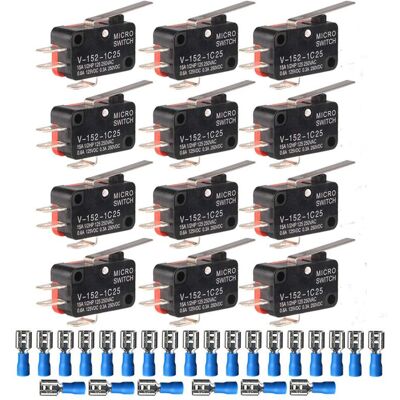 OEM 12pcs 125v/250v 15a Micro Interrupteur De Limite Miniature Spdt Snap Action Charnière Type De Levier Et Terminaux De 24pcs, V-152-1c25 - Publicité OEM 12pcs 125v/250v 15a Micro Interrupteur De Limite Miniature Spdt Snap Action Charnière Type De Levier Et Terminaux De 24pcs, V-152-1c25 - Publicité