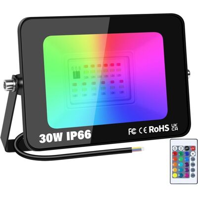 OEM 1 Pack 30w Rgb Projecteur Led Extérieurs Avec Télécommande, Exterieur & Interieur 16 Couleurs 4 Modes Rgbw Lumière De Projecteur, Neon Spot Led Pour Jadin, Terrasse, Patio, Ip66 Étanche-dou - Publicité OEM 1 Pack 30w Rgb Projecteur Led Extérieurs Avec Télécommande, Exterieur & Interieur 16 Couleurs 4 Modes Rgbw Lumière De Projecteur, Neon Spot Led Pour Jadin, Terrasse, Patio, Ip66 Étanche-dou - Publicité