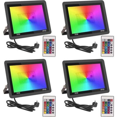 OEM Rgb Projecteur Led Extérieur 30w,spot Led Couleur Avec Télécommande,16 Couleurs 4 Modes Dimmable Éclairage Extérieur Murale,étanche Ip66 Luminaire Jardin Pour Cour,terrasse,noël,fêtes Dj-4pcs [classe - Publicité OEM Rgb Projecteur Led Extérieur 30w,spot Led Couleur Avec Télécommande,16 Couleurs 4 Modes Dimmable Éclairage Extérieur Murale,étanche Ip66 Luminaire Jardin Pour Cour,terrasse,noël,fêtes Dj-4pcs [classe - Publicité