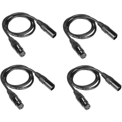 OEM Lot De 4 Câble Dmx 512, Connecteur 3 Broches Mâle Vers Femelle, Fil Blindé 3 Conducteurs, Pour Éclairage De Scène - Publicité OEM Lot De 4 Câble Dmx 512, Connecteur 3 Broches Mâle Vers Femelle, Fil Blindé 3 Conducteurs, Pour Éclairage De Scène - Publicité