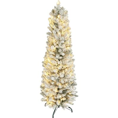 OEM Albero Di Natale Innevato Con 329 Rami E Luci Led Bianche, In Plastica E Metallo, Ø52x180 Cm, Verde - Publicité OEM Albero Di Natale Innevato Con 329 Rami E Luci Led Bianche, In Plastica E Metallo, Ø52x180 Cm, Verde - Publicité