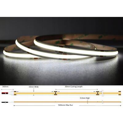 OEM Ruban Led Intérieur Mw-lighting Led-cob-24v/12w-cw/5m 12 W 5 M - Publicité OEM Ruban Led Intérieur Mw-lighting Led-cob-24v/12w-cw/5m 12 W 5 M - Publicité