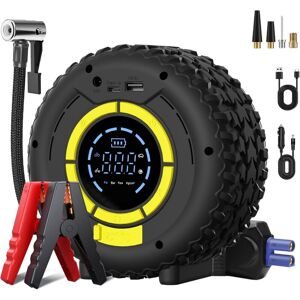 AIMOONSA Booster Batterie & Gonfleur Pneus Voiture 150psi - Démarreur De Voiture 120w, Compresseur D'Air Portable, 4 Modes Intelligents, Écran Lcd, Éclairage Led & Sos - Publicité AIMOONSA Booster Batterie & Gonfleur Pneus Voiture 150psi - Démarreur De Voiture 120w, Compresseur D'Air Portable, 4 Modes Intelligents, Écran Lcd, Éclairage Led & Sos - Publicité