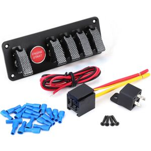 FLAMMKRAFT Panneau D'Allumage 12v 6 Interrupteurs À Bascule En Fibre De Carbone Avec Bouton Poussoir De Démarrage Moteur Pour Voiture De Course - Publicité FLAMMKRAFT Panneau D'Allumage 12v 6 Interrupteurs À Bascule En Fibre De Carbone Avec Bouton Poussoir De Démarrage Moteur Pour Voiture De Course - Publicité