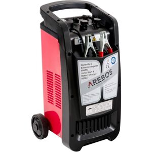 Chargeur de Batterie et d'aide au démarrage pour Voiture Chargeur de Batterie de Voiture jusqu'à 800 Ah avec Fonction Booster pour Voiture 12V et Camion 24V - noir/rouge - Arebos - Publicité