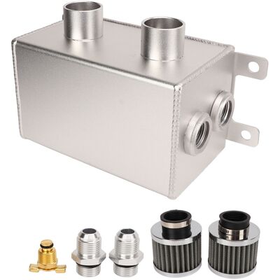 WEYTOLL Kit De Récupération D'Huile De 1200ml, Moteur À Double Déflecteur, Double Filtre, Réservoir, Raccord De Tuyau An8, Argent - Publicité WEYTOLL Kit De Récupération D'Huile De 1200ml, Moteur À Double Déflecteur, Double Filtre, Réservoir, Raccord De Tuyau An8, Argent - Publicité