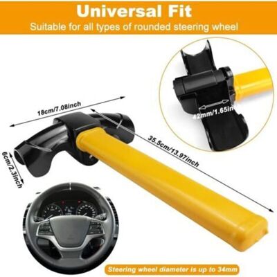 IRISFR Canne Antivol Voiture Verrouillage De Volant Barre De Volant Antivol De Sécurité Universelle Voiture Rétractable T-lock Pour Voiture - Publicité IRISFR Canne Antivol Voiture Verrouillage De Volant Barre De Volant Antivol De Sécurité Universelle Voiture Rétractable T-lock Pour Voiture - Publicité