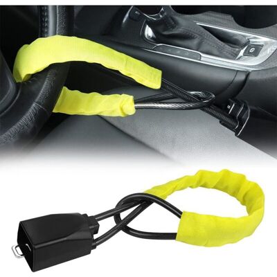 ENLENK Jaune, Serrure De Volant Serrure De Ceinture De Sécurité Antivol Sac À Main Serrure Convient À La Plupart Des Voitures Suv Golf Cart,655.7cm - Publicité ENLENK Jaune, Serrure De Volant Serrure De Ceinture De Sécurité Antivol Sac À Main Serrure Convient À La Plupart Des Voitures Suv Golf Cart,655.7cm - Publicité