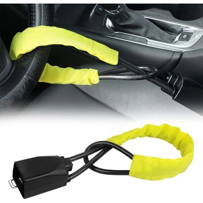 AHLSEN Bravix Jaune, Serrure De Volant Serrure De Ceinture De Sécurité Antivol Sac À Main Serrure Convient À La Plupart Des Voitures Suv Golf Cart,655.7cm - Publicité AHLSEN Bravix Jaune, Serrure De Volant Serrure De Ceinture De Sécurité Antivol Sac À Main Serrure Convient À La Plupart Des Voitures Suv Golf Cart,655.7cm - Publicité