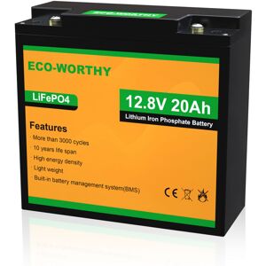 Eco-worthy - Batterie Au Lithium 12v 20ah Lifepo4 Rechargeable Avec Cycle Profond De 3000+ Fois Et Protection Bms Pour, Detecteur De Poisson, Bateau, Kit De Panneau Solaire, Camping-car, Caravane - Publicité Eco-worthy - Batterie Au Lithium 12v 20ah Lifepo4 Rechargeable Avec Cycle Profond De 3000+ Fois Et Protection Bms Pour, Detecteur De Poisson, Bateau, Kit De Panneau Solaire, Camping-car, Caravane - Publicité