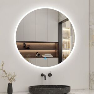 BIUBIUBATH Miroir led rond 80 cm, anti buée miroir avec interrupteur tactile,lumière blanche, miroir de salle de bain - Publicité BIUBIUBATH Miroir led rond 80 cm, anti buée miroir avec interrupteur tactile,lumière blanche, miroir de salle de bain - Publicité