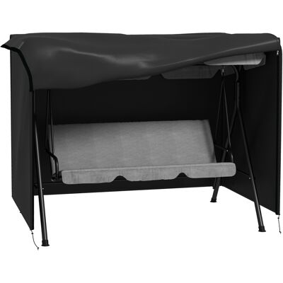 ACKERMAN Housse De Protection Pour Balancelle Hollywood 3 Places, Imperméable Et Résistante À L'Hiver, En Bâche Anti-uv, Avec Capuche Intégrée, En Tissu Oxford 600d Indéchirable, 205 X 124 X 164 Cm, Noire. Publicité ACKERMAN Housse De Protection Pour Balancelle Hollywood 3 Places, Imperméable Et Résistante À L'Hiver, En Bâche Anti-uv, Avec Capuche Intégrée, En Tissu Oxford 600d Indéchirable, 205 X 124 X 164 Cm, Noire. Publicité