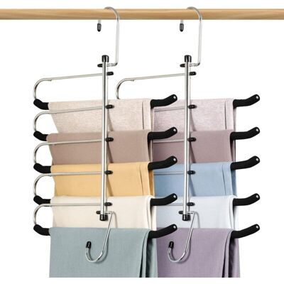 Melissa Lot De 2 Cintres Peu Encombrants - Cintre De Pantalon Antidérapant Avec Mousse Rembourrée Cintre Oscillant Cintre Multi-couches Organiseur Et Rangement Pour Pantalons, Écharpe, Cravate - Publicité Melissa Lot De 2 Cintres Peu Encombrants - Cintre De Pantalon Antidérapant Avec Mousse Rembourrée Cintre Oscillant Cintre Multi-couches Organiseur Et Rangement Pour Pantalons, Écharpe, Cravate - Publicité