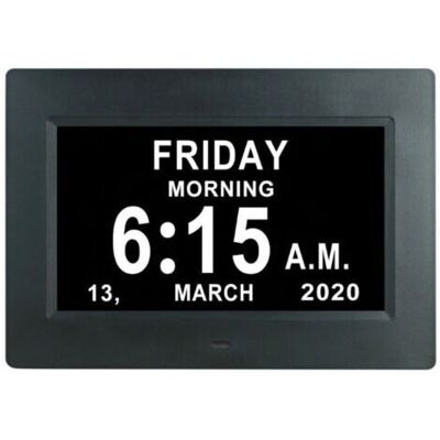 BARKBUSTERS Horloge Calendrier Numérique One Piece 7 Pouces Avec Date Et Heure, Horloge Alzheimer Pour Parents, Machine De Rappel De Médicaments Pour Grands-parents Et Enfants-noir-204×143×24mm - Publicité BARKBUSTERS Horloge Calendrier Numérique One Piece 7 Pouces Avec Date Et Heure, Horloge Alzheimer Pour Parents, Machine De Rappel De Médicaments Pour Grands-parents Et Enfants-noir-204×143×24mm - Publicité
