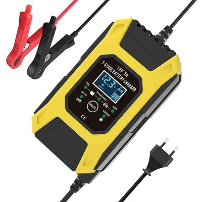 MOXIE Aougo – Chargeur De Batterie Intelligent 7a/12v – Charge Rapide Portable Avec Modes Hiver/été Et Réparation – Affichage Lcd – Compatible 6-120ah - Publicité MOXIE Aougo – Chargeur De Batterie Intelligent 7a/12v – Charge Rapide Portable Avec Modes Hiver/été Et Réparation – Affichage Lcd – Compatible 6-120ah - Publicité