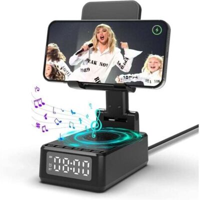SCORPIO Enceinte Bluetooth Portable 5 En1,reveil Matin,chargeur Sans Fil,support Pliable Pour Téléphone Portable Bureau,idee Cadeau Homme Anniversaire,original Utile Cadeau Pour Homme,femme,papa,ado,collegue - Publicité SCORPIO Enceinte Bluetooth Portable 5 En1,reveil Matin,chargeur Sans Fil,support Pliable Pour Téléphone Portable Bureau,idee Cadeau Homme Anniversaire,original Utile Cadeau Pour Homme,femme,papa,ado,collegue - Publicité