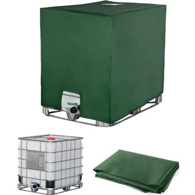 ABYSSE Ibc Couvercle De Réservoir D'Eau Anti-poussière Anti-uv, 210d Housse De Protection, Bâche De Protection, Convient Pour Réservoir Ibc 1000 L (120 X 100 X 116 Cm Vert) - Publicité ABYSSE Ibc Couvercle De Réservoir D'Eau Anti-poussière Anti-uv, 210d Housse De Protection, Bâche De Protection, Convient Pour Réservoir Ibc 1000 L (120 X 100 X 116 Cm Vert) - Publicité