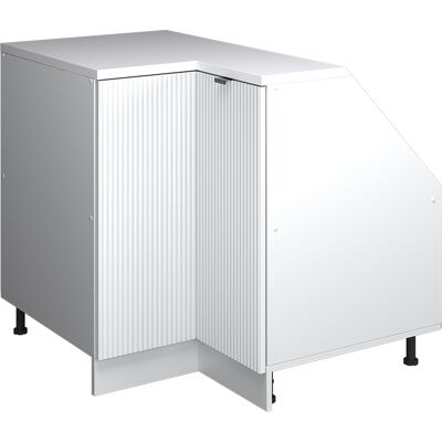 Meuble De Cuisine D'Angle Pour Combles R-line, Blanc Cannelé, 75.6cm 1 Porte, 60 Cm De Profondeur, Vicco - Publicité Meuble De Cuisine D'Angle Pour Combles R-line, Blanc Cannelé, 75.6cm 1 Porte, 60 Cm De Profondeur, Vicco - Publicité