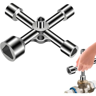 Generic Clé Triangle 4 Voies 5 Tailles Diamètre Intérieur 7mm/10mm/12mm/13mm/18mm Clé Universelle Clef Triangle Pour Boîte Électrique, Gaz, Eau Ect - Publicité Generic Clé Triangle 4 Voies 5 Tailles Diamètre Intérieur 7mm/10mm/12mm/13mm/18mm Clé Universelle Clef Triangle Pour Boîte Électrique, Gaz, Eau Ect - Publicité