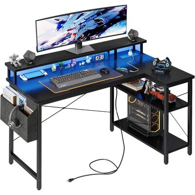 Generic Bureau Gaming D'Angle Noir 120 X 70 Cm Avec Led Et Prises - Publicité Generic Bureau Gaming D'Angle Noir 120 X 70 Cm Avec Led Et Prises - Publicité