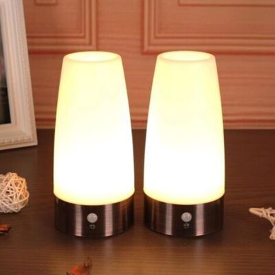 Vision Lot De 2 Lampes De Chevet Led Sans Fil Avec Détecteur De Mouvement Pir, 3 Modes D'Éclairage, Alimentées Par Piles (non Incluses), Lumière Sensible Au Mouvement. Publicité Vision Lot De 2 Lampes De Chevet Led Sans Fil Avec Détecteur De Mouvement Pir, 3 Modes D'Éclairage, Alimentées Par Piles (non Incluses), Lumière Sensible Au Mouvement. Publicité