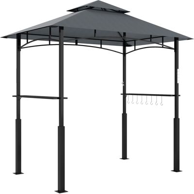 ACKERMAN Toit De Jardin Avec Éclairage Led, 243 X 148 X 248 Cm, Étanche, Ignifugé, Double Toit, Étagères Latérales, Protection Uv, Toile De Jardin En Métal, Gris - Publicité ACKERMAN Toit De Jardin Avec Éclairage Led, 243 X 148 X 248 Cm, Étanche, Ignifugé, Double Toit, Étagères Latérales, Protection Uv, Toile De Jardin En Métal, Gris - Publicité
