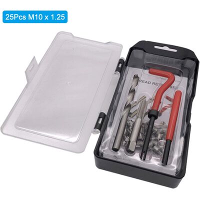 OEM Kit De Réparation De Filetage M-10 X 1,25 (25 Pièces) Compatible Helicoil Pour Filetages Endommagés De 10 Mm - Publicité OEM Kit De Réparation De Filetage M-10 X 1,25 (25 Pièces) Compatible Helicoil Pour Filetages Endommagés De 10 Mm - Publicité