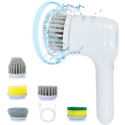 Vision Brosse De Nettoyage Électrique Avec 5 Têtes De Brosse,style À Main Brosse Rotative Nettoyage,bonne Aide Au Ménage,kit De Nettoyage Automatique Pour Cuisine, Bureau, Voiture,salle De Bain - Publicité Vision Brosse De Nettoyage Électrique Avec 5 Têtes De Brosse,style À Main Brosse Rotative Nettoyage,bonne Aide Au Ménage,kit De Nettoyage Automatique Pour Cuisine, Bureau, Voiture,salle De Bain - Publicité