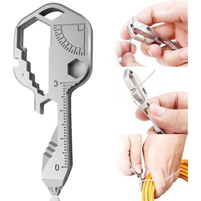 Scotch Outil Clé Multifonction Outil Clé Extérieur Ouvre-bouteille En Acier Inoxydable 24 En 1 Mini Clé Portable - Publicité Scotch Outil Clé Multifonction Outil Clé Extérieur Ouvre-bouteille En Acier Inoxydable 24 En 1 Mini Clé Portable - Publicité