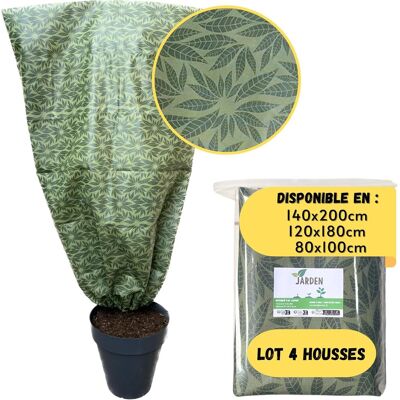 GRASSLIN Lot 4 Housses Hivernage 120x180cm, Voile Polypropylène, Design Feuillage, Protection Arbres - Publicité GRASSLIN Lot 4 Housses Hivernage 120x180cm, Voile Polypropylène, Design Feuillage, Protection Arbres - Publicité