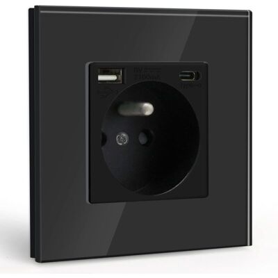MOXIE Aougo – Prise Murale Usb Et Type C – Charge Rapide 2.1a – Panneau En Verre Trempé – Protection Contre Chocs Électriques – 250v 16a - Publicité MOXIE Aougo – Prise Murale Usb Et Type C – Charge Rapide 2.1a – Panneau En Verre Trempé – Protection Contre Chocs Électriques – 250v 16a - Publicité